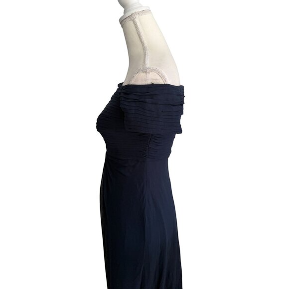 TADSHI SHOJI Vintage Navy Blue Maxi Occasion Gown Size 4 - Picture 4 of 14